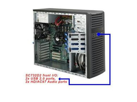 Supermicro Case CSE-732D2-500B Mid Tower 500W Front Audio USB2.0 Desktop Black