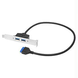 SIIG Accessory AC-US0111-S1 USB3.0 2Port Pass-Thru Adapter Brown Box