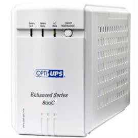 Opti-UPS UPS ES800C USB Automatic Voltage Regulator AVR 8Outlets 800VA 480W 110-120V 50-60Hz 4ms White