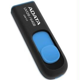 A-DATA Memory Flash AUV128-64G-RBE 64GB USB3.0 Flash Drive UV128 (R90 W40) Black-Blue