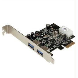 StarTech Controller Card PEXUSB3S25 2Port PCI-Express SuperSpeed USB3.0 Card Adapter with UASP LP4 Power
