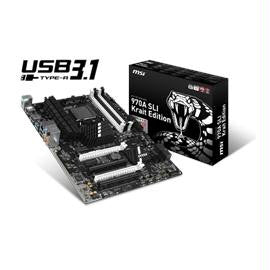MSI Motherboard 970A SLI Krait Edition AMD FX AM3+ 970+SB950 32GB DDR3 SATA PCI-Express USB ATX