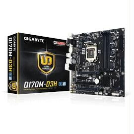 Gigabyte Motherboard GA-Q170M-D3H Core i7-i5-i3 Q170 LGA1151 DDR4 SATA PCI Express Micro ATX