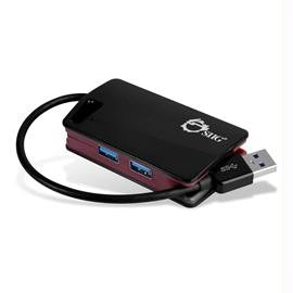 SIIG Accessory JU-H30112-S1 SuperSpeed USB 3.0 LAN Hub Red Type-C Ready