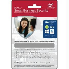 Intel Software McAfee Small Business Security Physical Activation Card 1 Year Brown Box