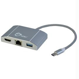 SIIG Accessory JU-H30712-S1 USB 3.1 Type-C LAN Hub with HBMI Adapter 4K Ready