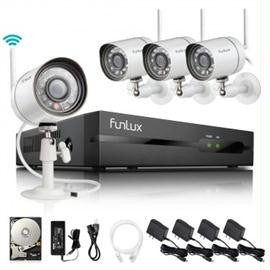 Funlux NVR ZM-KW0004-500GB One-Click 4 Channel 720P Wireless Security System 500G HDD