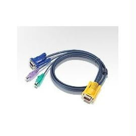 Aten Cable 2L5203P PS-2 KVM Cable 10-inch For CS1758 w-Full Audio Support ( Speaker and Mic )