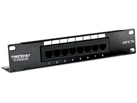 TRENDnet Network TC-P08C5E 8-port Cat. 5e RJ-45 10inch Unshielded Patch Panel