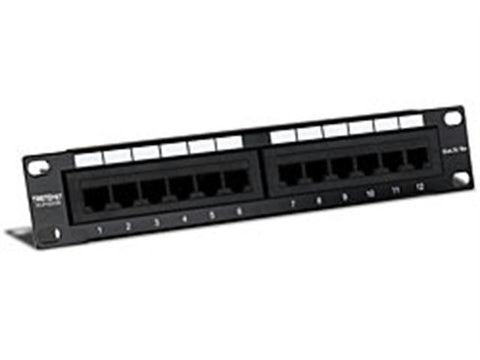 TRENDnet Network TC-P12C5E 12-port Cat. 5e RJ-45 1inch10inch Unshielded Patch Panel