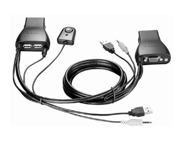 D-Link Network KVM-222 2-Port USB KVM Switch with Audio Support