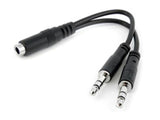 StarTech Cable MUYHSFMM 3.5mm 4Pin to 2x3Pin 3.5mm Headset Splitter Adapter Female-Male