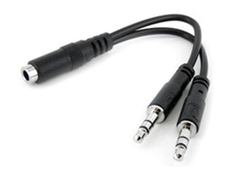 StarTech Cable MUYHSFMM 3.5mm 4Pin to 2x3Pin 3.5mm Headset Splitter Adapter Female-Male