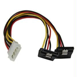 StarTech Cable PYO2LP4LSATR 2x Right Angle SATA Power Y Cable Splitter