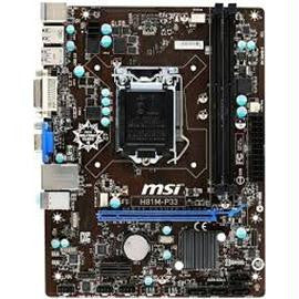 MSI Motherboard H81M-P33 Core i7 H81 LGA1150 DDR3 SATA PCI Express USB-VGA-DVI microATX