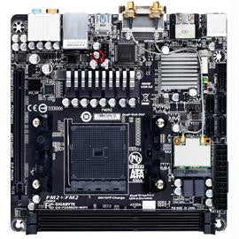 Gigabyte Motherboard GA-F2A88XN-WIFI AMD FM2+ A88X DDR3 SATA PCI Express DVI-D-HDMI Mini-ITX