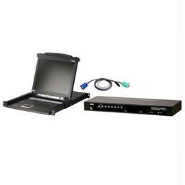 Aten Network CLCS1308MUKIT CL1000M(LCD Console) CS1308(8Port KVM) 8 USB KVM Cable Bundle