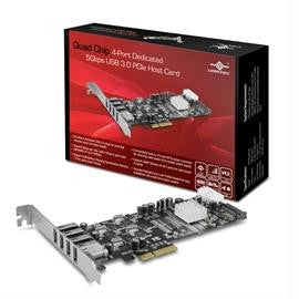 Vantec UGT-PCE430-4C Quad Chip 4-Port Dedicated 5Gbps USB3.0 PCI-Express Host Card
