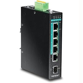 TRENDnet Network TI-PG541 5Port Hardened Industrial Gigabit PoE+ DIN-Rail Switch