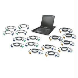 IOGEAR Network GCL1916KIT 16Port 19inch LCD KVM Drawer Kit wit PS-2 and USB KVM Cables
