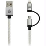 IOGEAR Cable GUML01-SIL 3.3ft (1m) DuoLinq 2-in-1 Charge & Sync Cable Silver