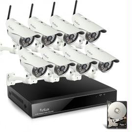Funlux Surveillance KS-S88UA-W-1T 8 Channel 720p NVR 8xOutdoor Bullet WiFi IP Camera 1TB HDD Brown Box