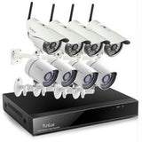 Funlux Surveillance KS-S88TUA-WS-1TB 8 Channel 720p NVR 4xOutdoor WiFi 4xsPoE IP Camera 1TB HDD Brown Box