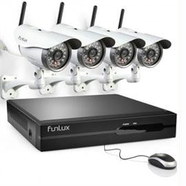 Funlux NVR KS-S44UE-W-1TB 4 Channel 720p NVR 4xOutdoor WiFi IP Camera 1TB HDD Brown Box