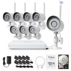 Funlux NVR ZM-KW2004-1TB 8 Channel 720p Wireless NVR 8xHD WiFi IP Camera 1TB HD