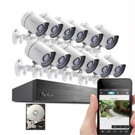 Funlux NVR KS-S612TG-S-2TB 16 Channel sPoE NVR 12x 720p Indoor-Outdoor Cameras with 2TB HDD Brown Box