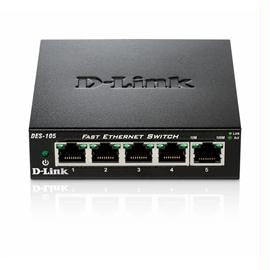 D-Link SWT DES-105 5-Port 10-100 Desktop Switch 1Gbps Metal Casing