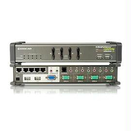 IOGEAR KVM Switch GCS1774 Miniview Symphony Multi-Function KVM Switch USB2.0 Peripherals Networking-Audio 4-Port