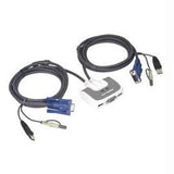 IOGEAR KVM Switch GCS632U MiniView Micro USB Plus KVM Switch 2-Ports Built-in 6ft Cable and Audio